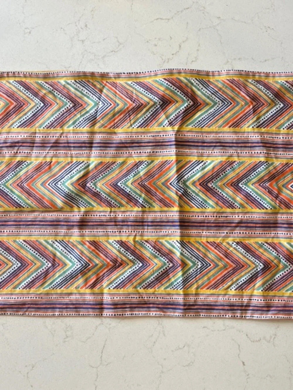 John Robshaw Chevron Stripe Pillow Cover in Orange, Yellow, Green, Blue